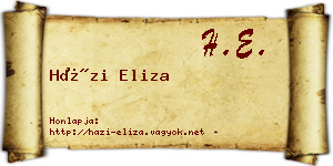 Házi Eliza névjegykártya